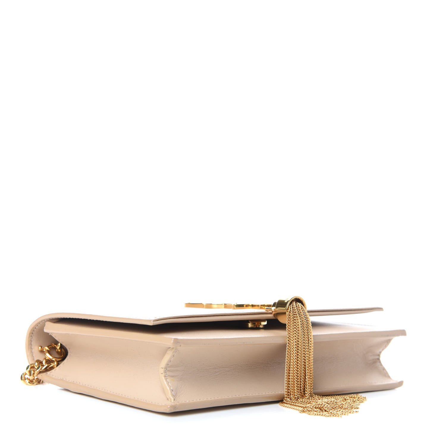 Saint Laurent Smooth Calfskin Classic Monogram Kate Tassel Chain Wallet Nude Powder 4 of 9