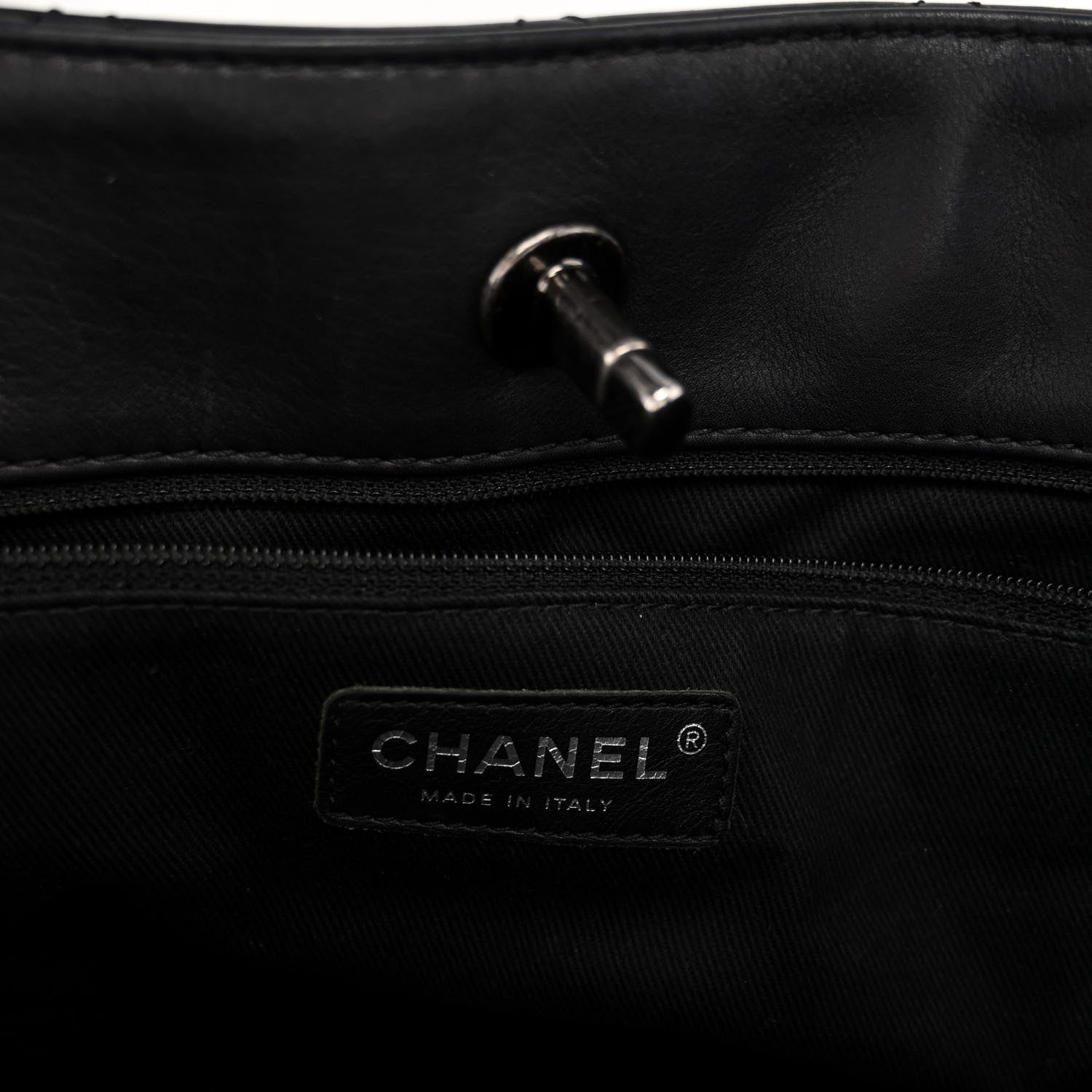 Chanel Calfskin Quilted Small Shopping In Chains Tote Black 6 of 10