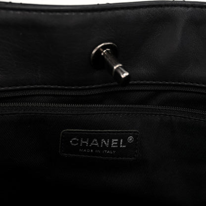 Chanel Calfskin Quilted Small Shopping In Chains Tote Black 6 of 10
