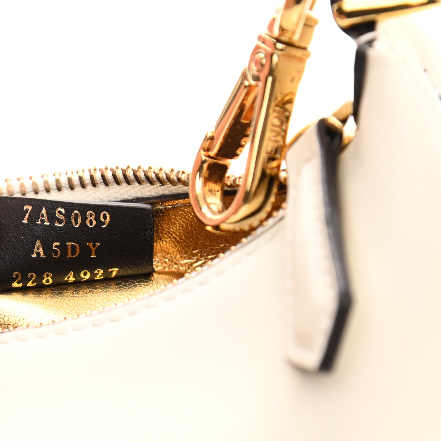 Fendi Vitello Grace Matte Nano Fendigraphy Hobo Charm White Ice 6 of 9