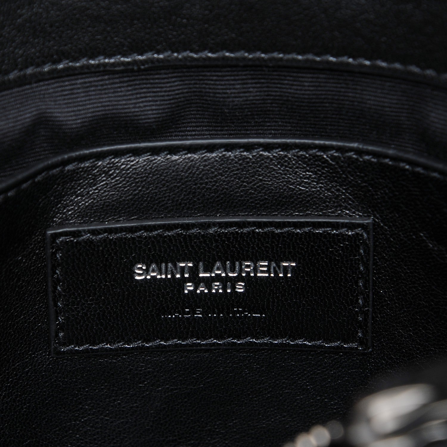 Saint Laurent Lambskin Matelasse Chevron Studded Monogram Medium College Bag Black 6 of 7