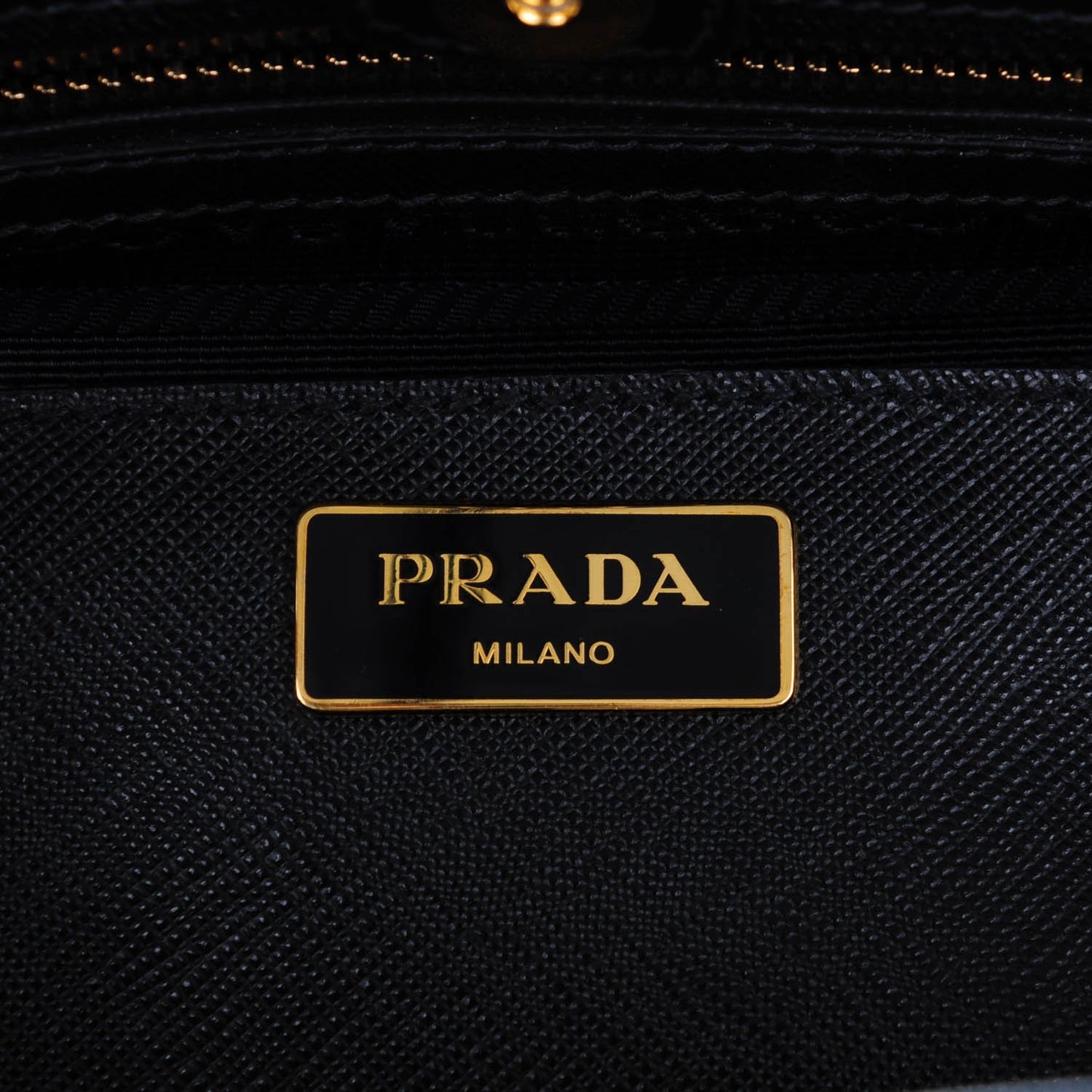 Saffiano Lux Medium Bi-Color Tote Black Talco
