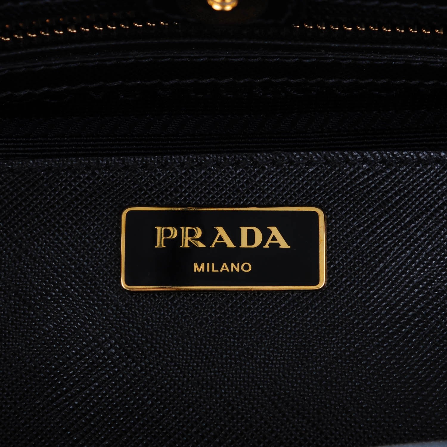 Prada Saffiano Lux Medium Bi-Color Tote Black Talco 6 of 8