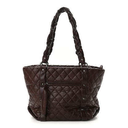 Chanel Distressed Lambskin Vintage Ligne Lady Braid Tote Brown 1 of 14
