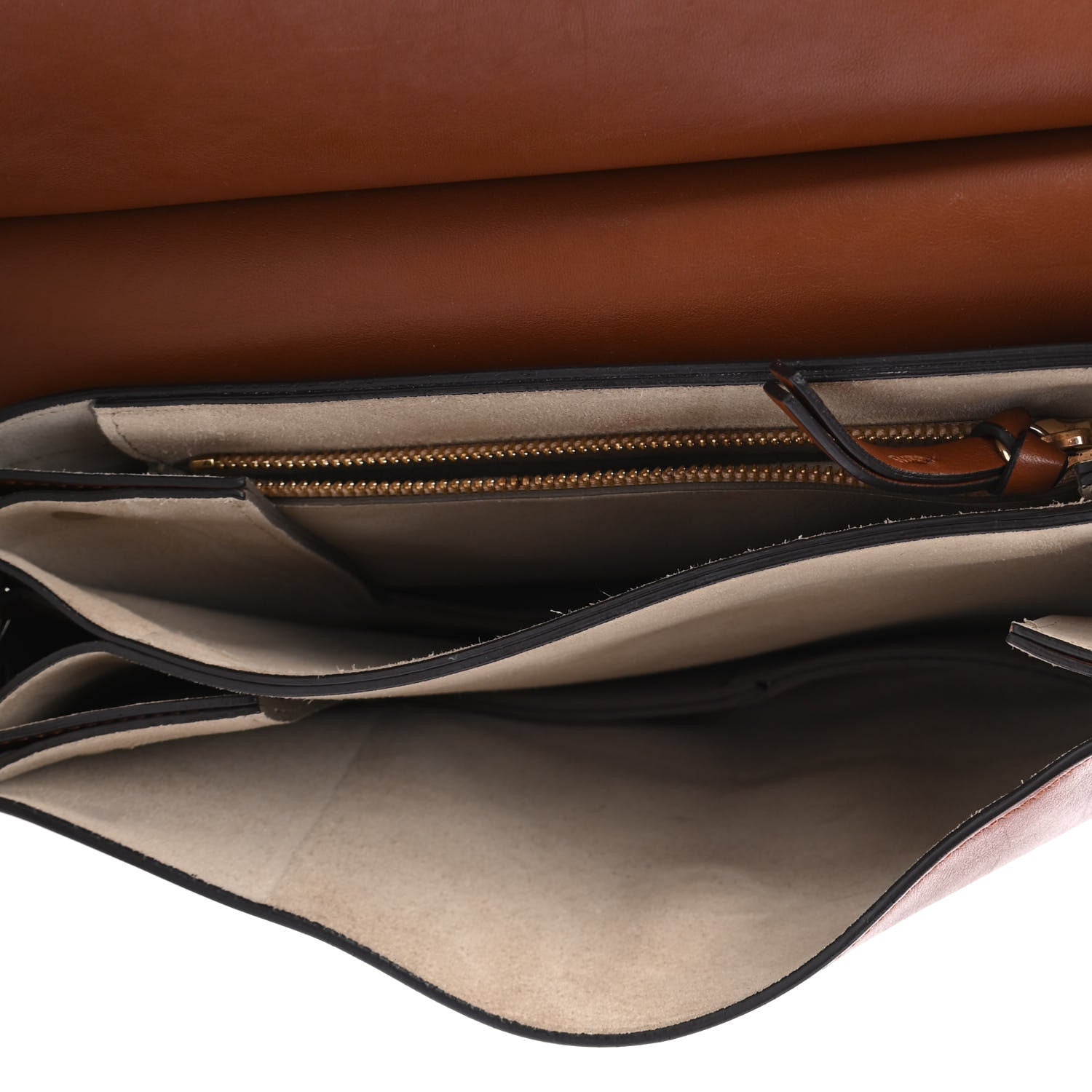 Chloe Suede Calfskin Medium Faye Shoulder Bag Tobacco 3 of 4