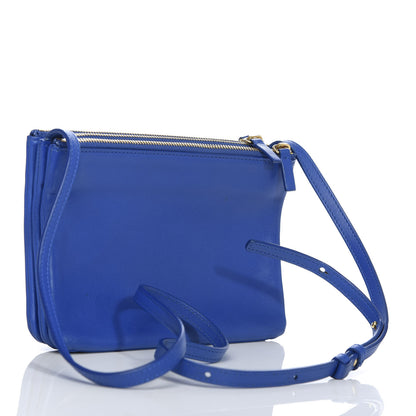 Celine Lambskin Small Trio Crossbody Bag Electric Blue 3 of 13
