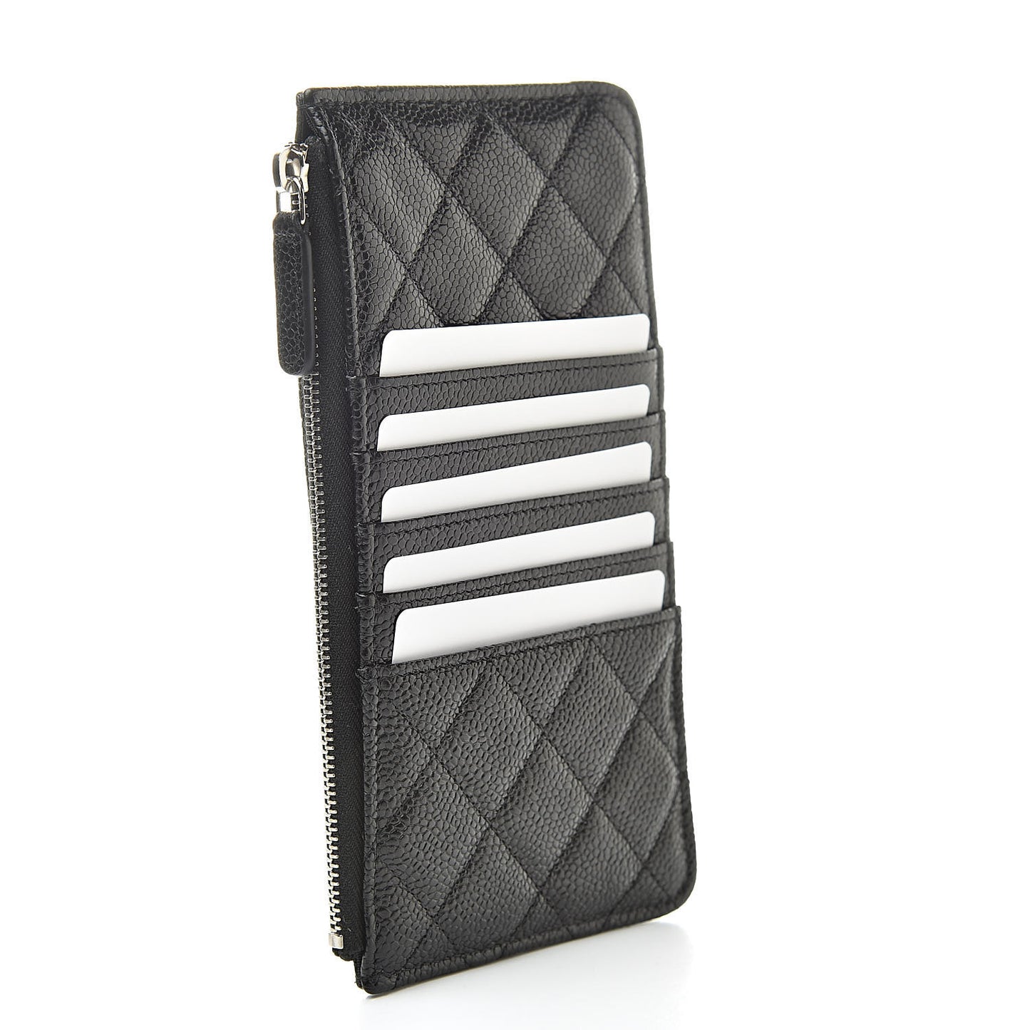 Caviar Quilted Classic Flat Wallet Pouch So Black