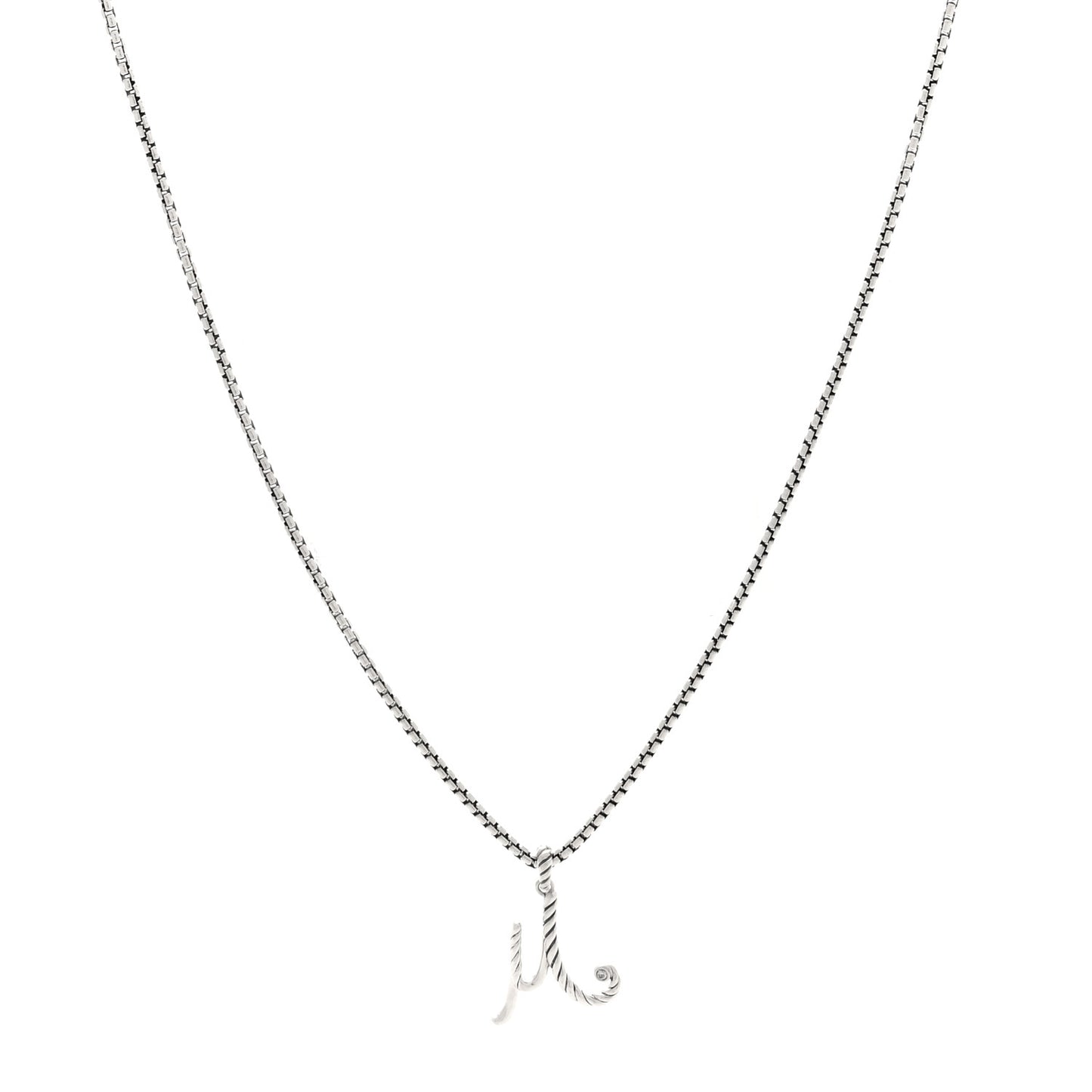Sterling Silver Diamond Cable Collectibles Initial M Charm Necklace
