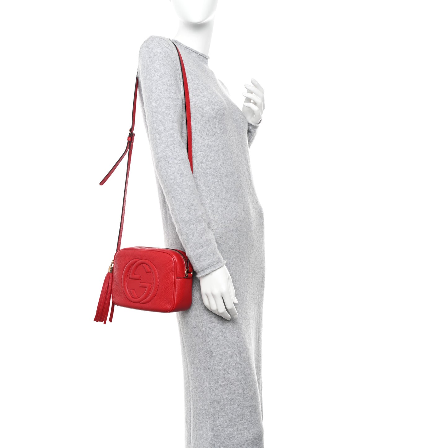 Pebbled Calfskin Small Soho Disco Bag Tabasco Red