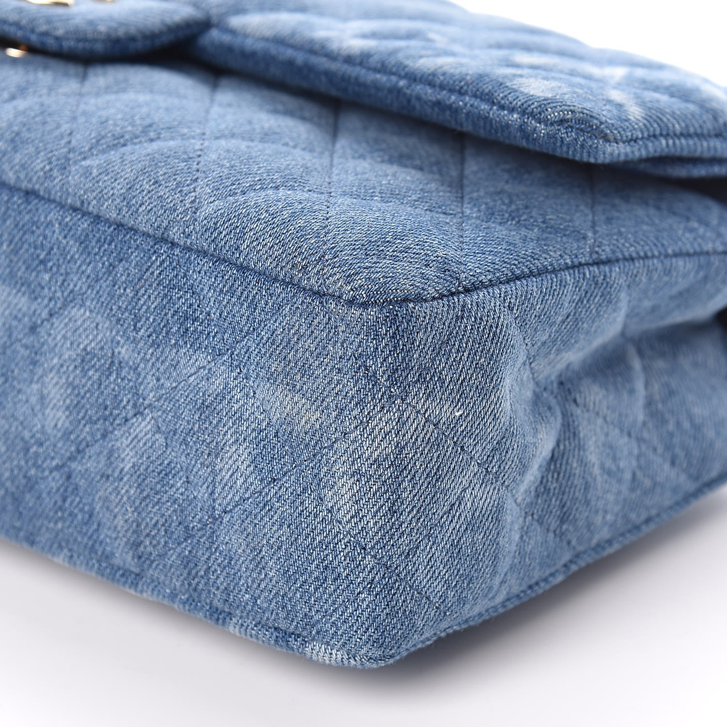 Chanel Denim Quilted Medium Double Flap Blue 9 of 9