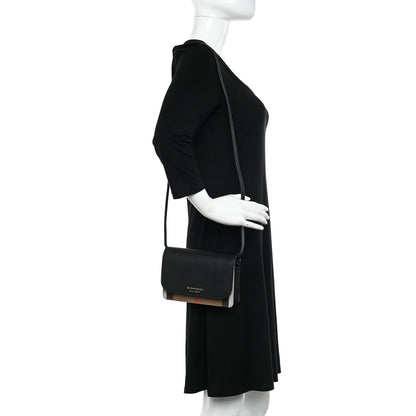 Burberry Derby Calfskin House Check Wallet On Chain Black 2 of 9