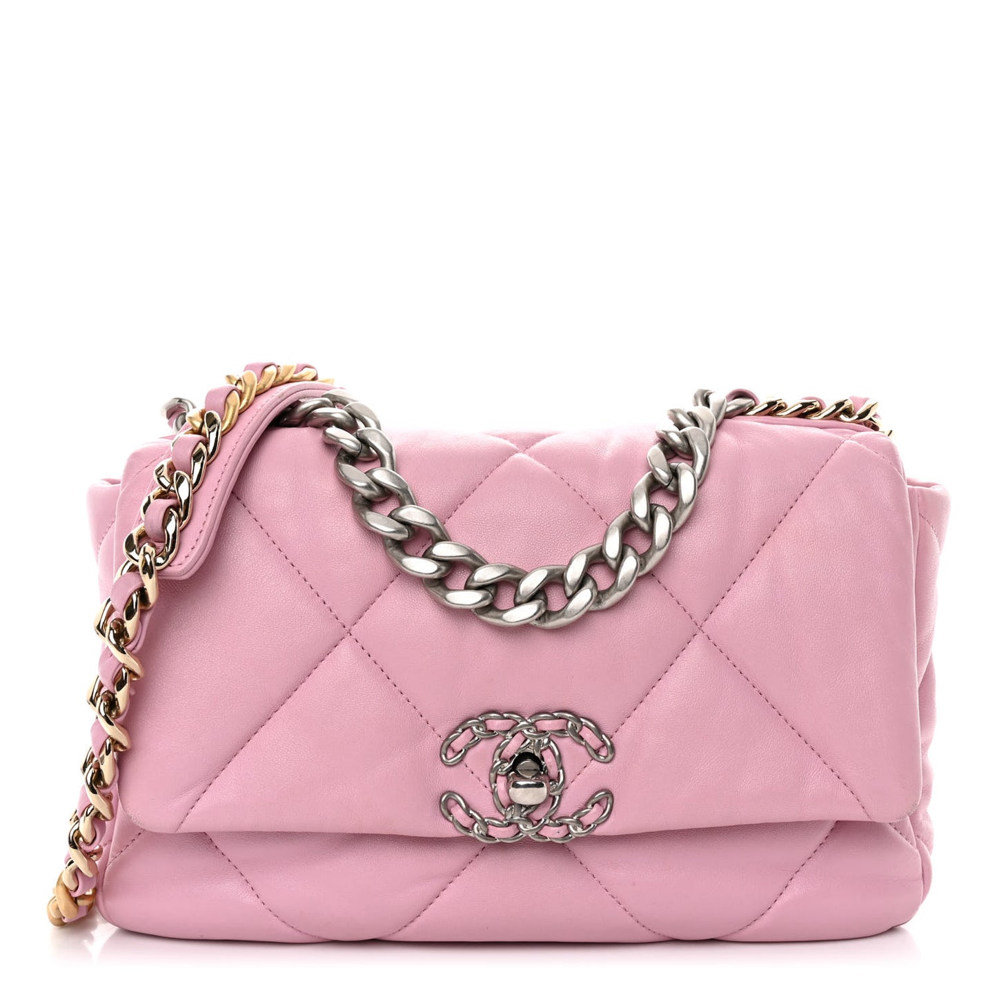 Lambskin Quilted Medium Chanel 19 Flap Pink
