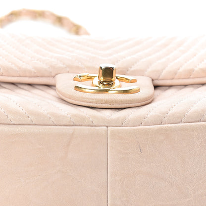 Chanel Calfskin Chevron Small Surpique Flap Ivory 16 of 17
