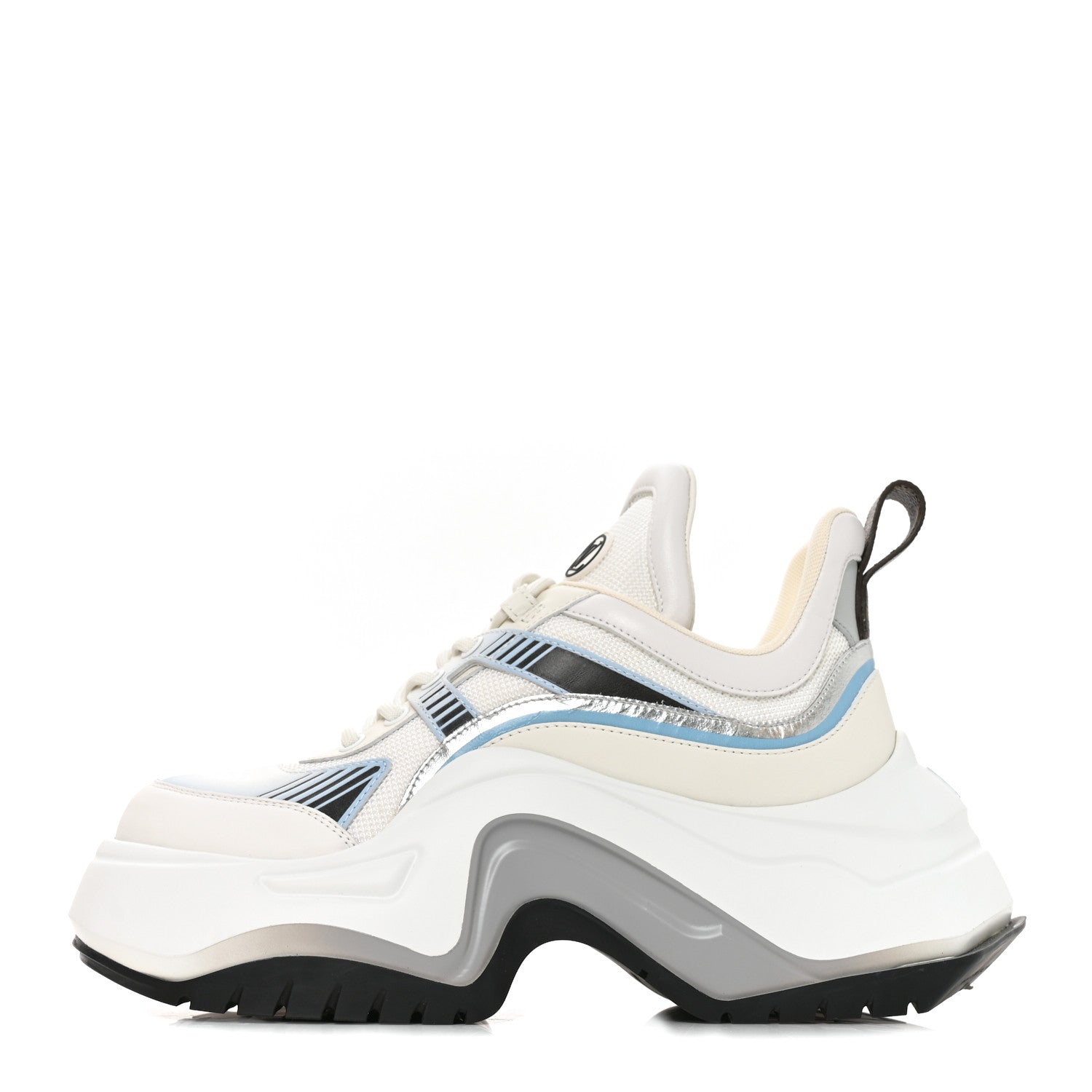 Louis Vuitton Calfskin Technical Nylon LV Archlight Sneakers 38 White Blue Gris 1 of 9