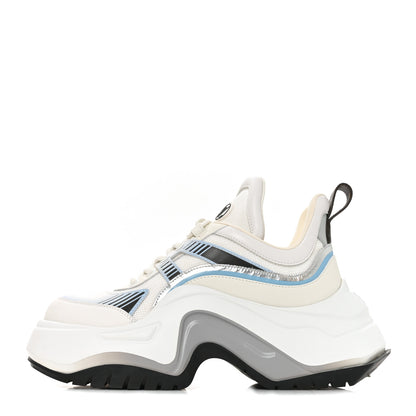 Louis Vuitton Calfskin Technical Nylon LV Archlight Sneakers 38 White Blue Gris 1 of 9
