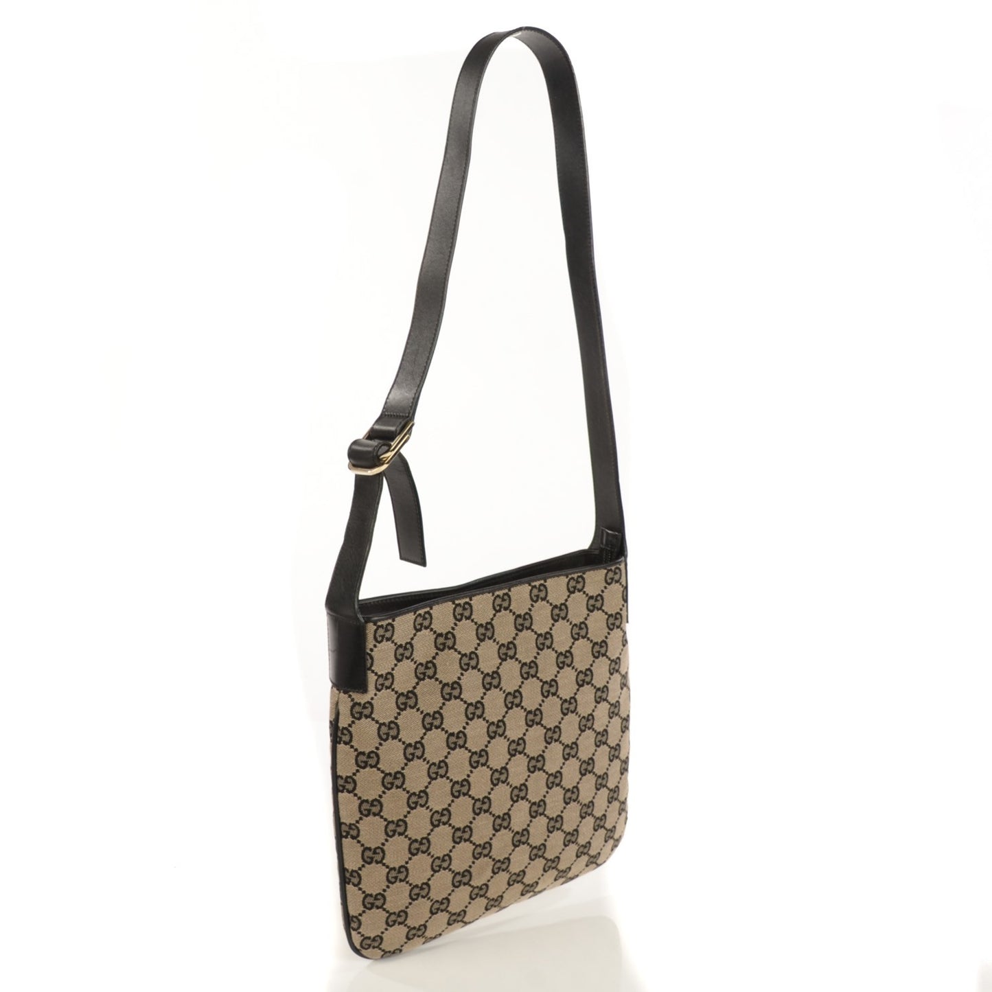 Monogram Small Flat Messenger Bag Brown