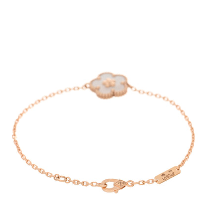 Van Cleef & Arpels 18K Rose Gold Mother Of Pearl Lucky Spring Plum Blossom Bracelet 2 of 4