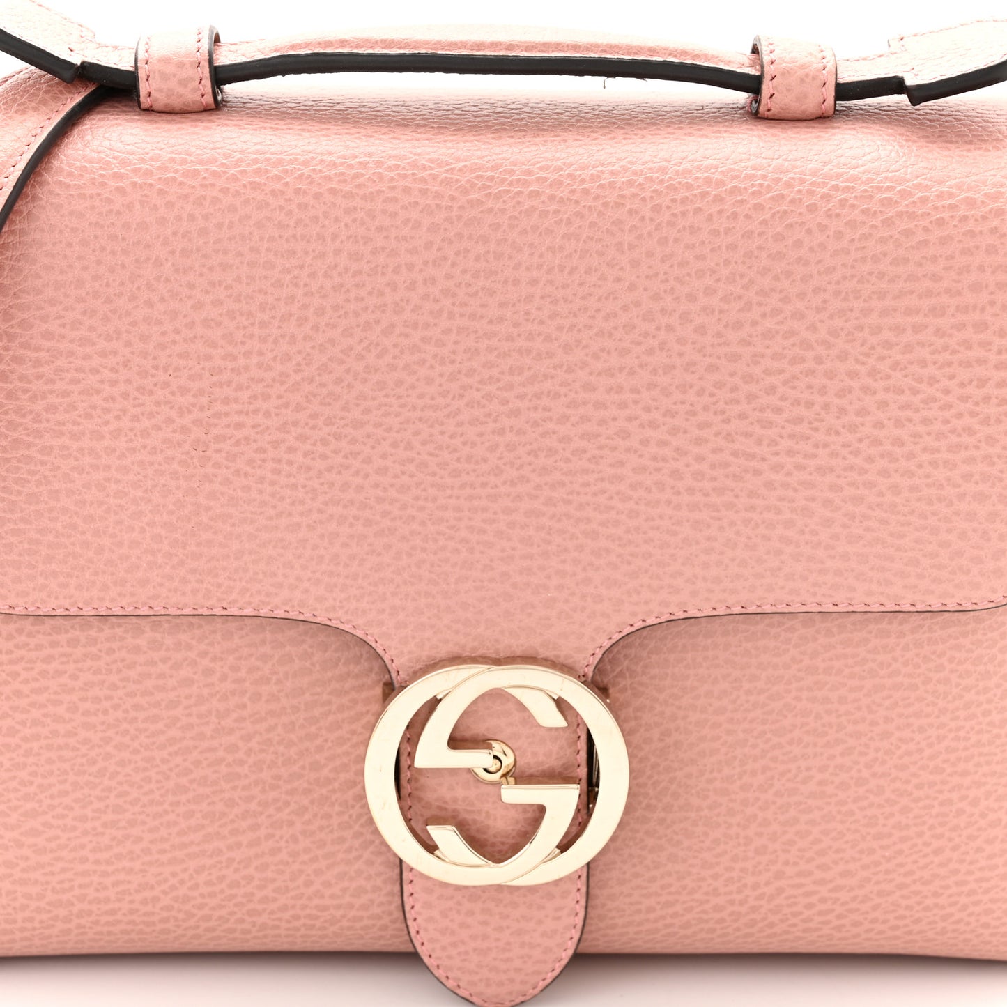 Dollar Calfskin Interlocking G Top Handle Shoulder Bag Soft Pink