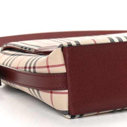 Burberry House Check Flap Bag Burgundy 6 of 7