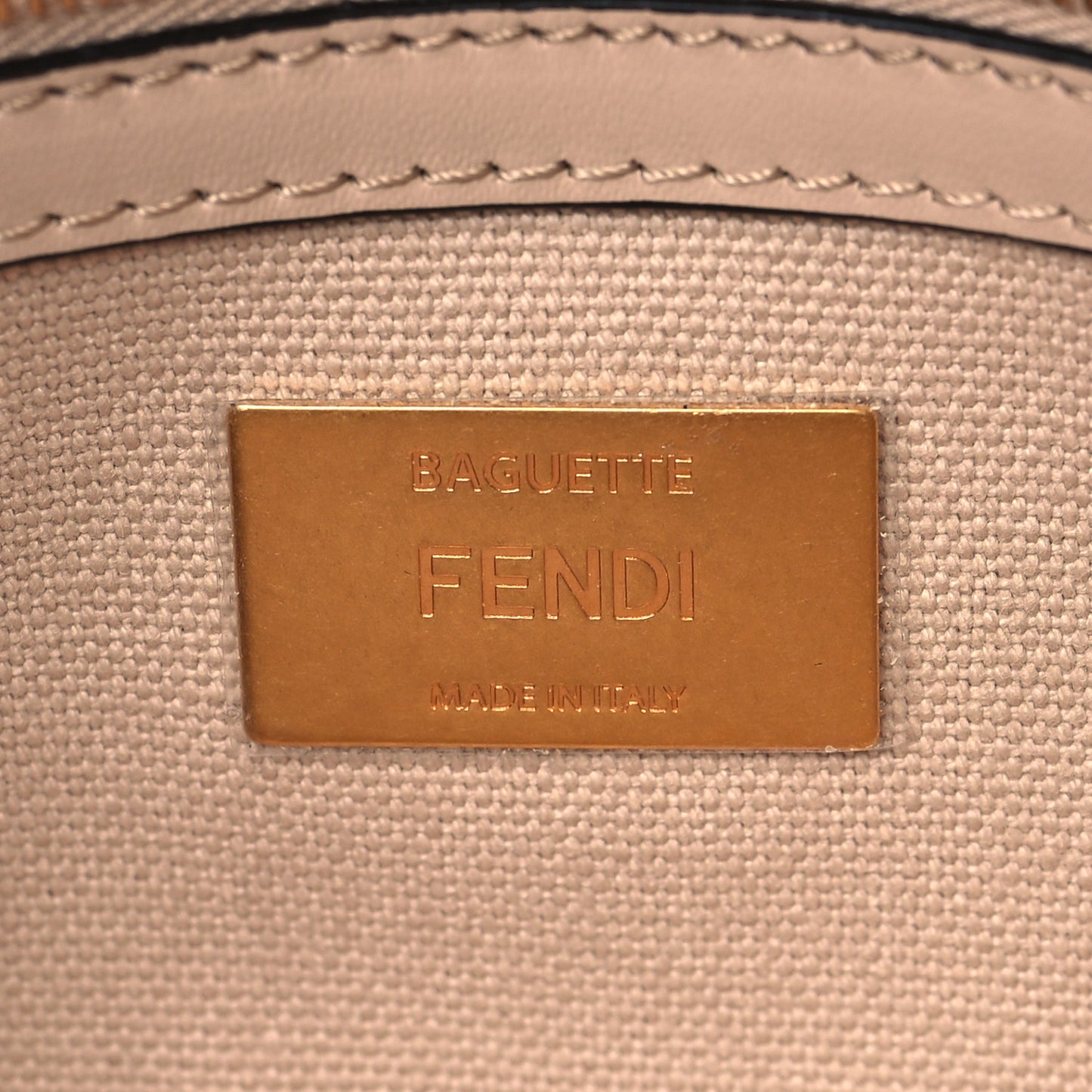 Canvas Vitello King Bi-Color Strap FF Embroidered Baguette Poudre