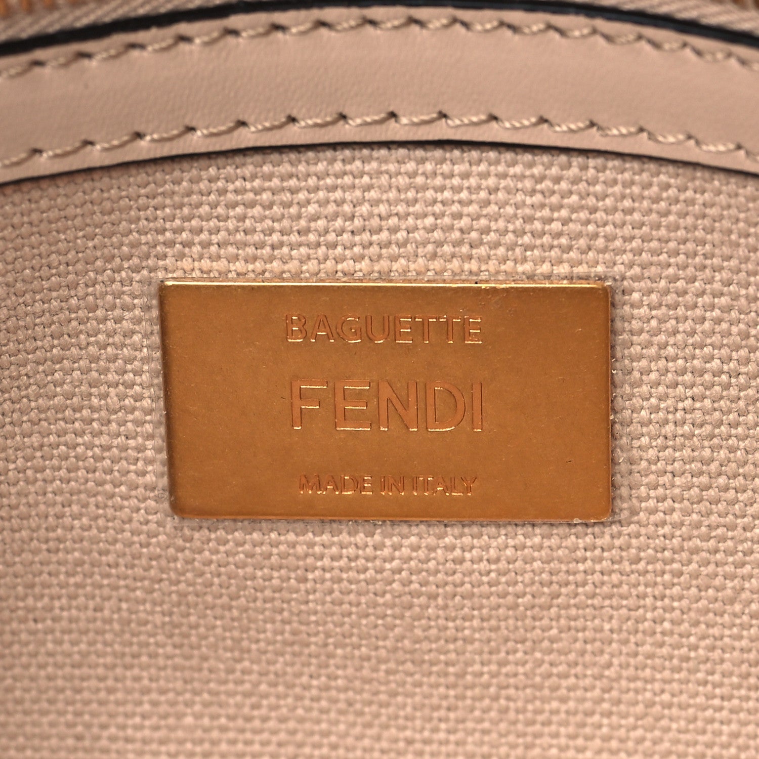 Fendi Canvas Vitello King Bi-Color Strap FF Embroidered Baguette Poudre 6 of 11