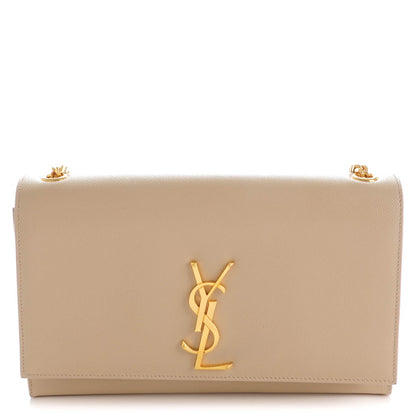 Saint Laurent Grain De Poudre Medium Monogram Kate Satchel Nude Powder 1 of 6