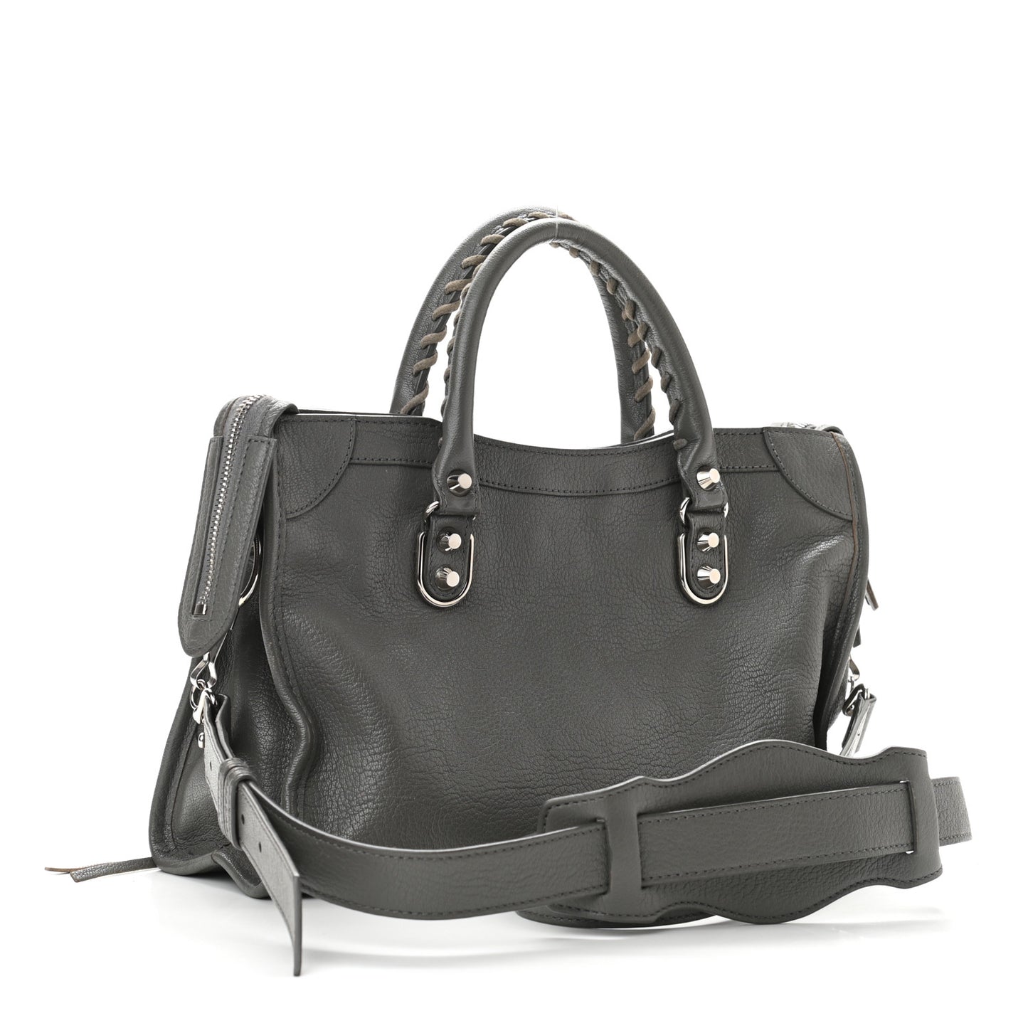 Chevre Gold Metallic Edge Hardware S City Gris Acier
