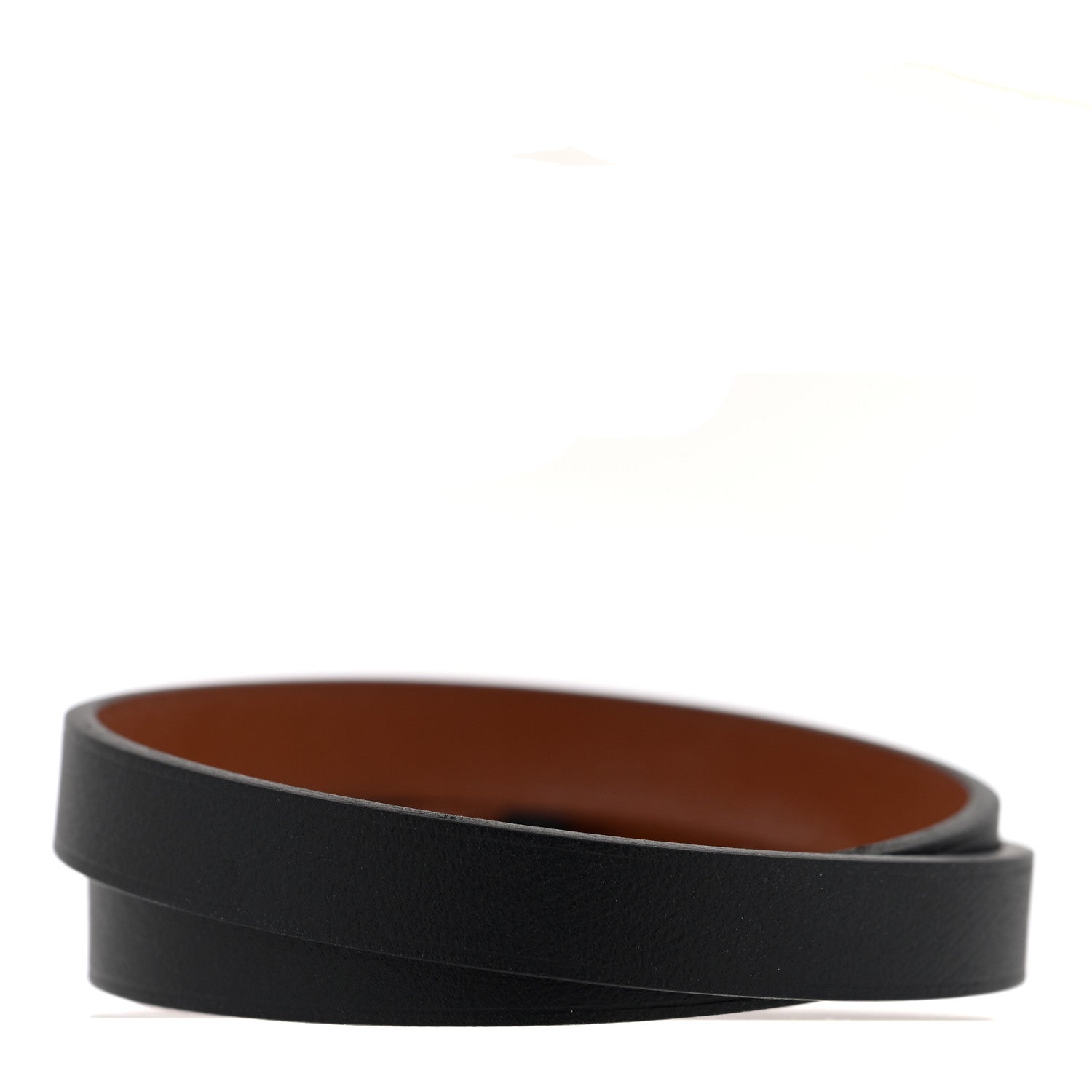 Hermes Chamonix Hapi 3MM Double Tour Wrap Bracelet T2 Black Fauve 3 of 5