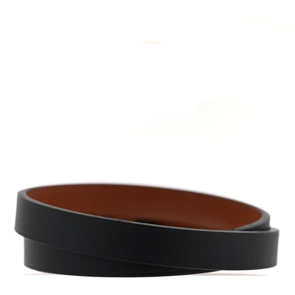Hermes Chamonix Hapi 3MM Double Tour Wrap Bracelet T2 Black Fauve 3 of 5