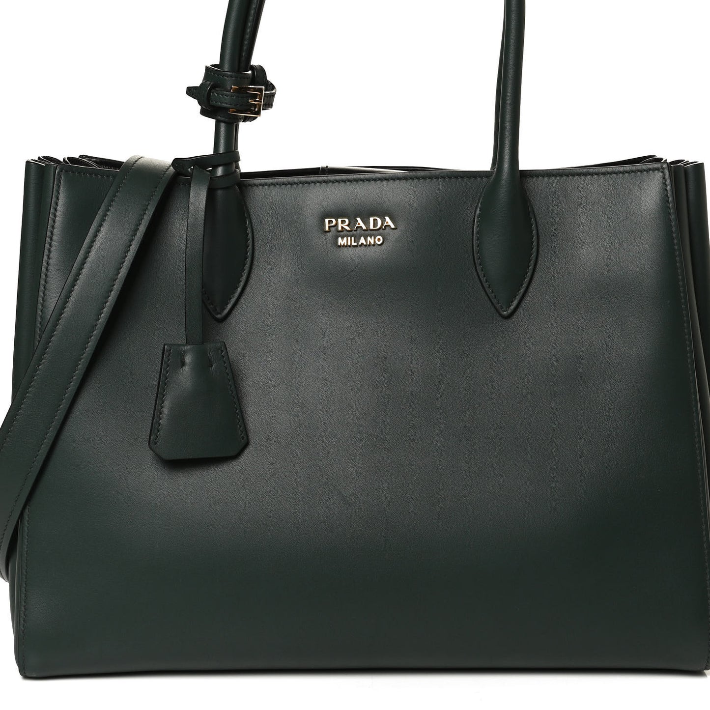 City Calfskin Medium Colorblock Bibliothèque Tote Green Black