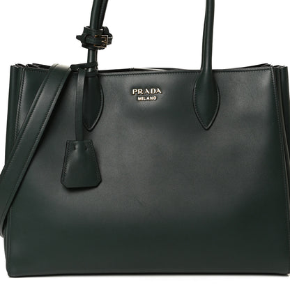 Prada City Calfskin Medium Colorblock Bibliothèque Tote Green Black 11 of 11