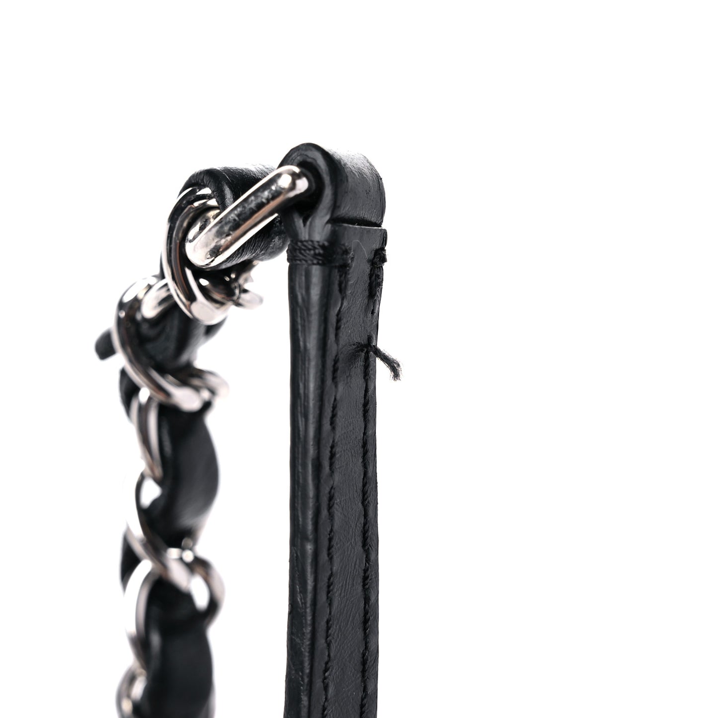 Aged Calfskin Chevron Medium Soft Bowling Bag Black