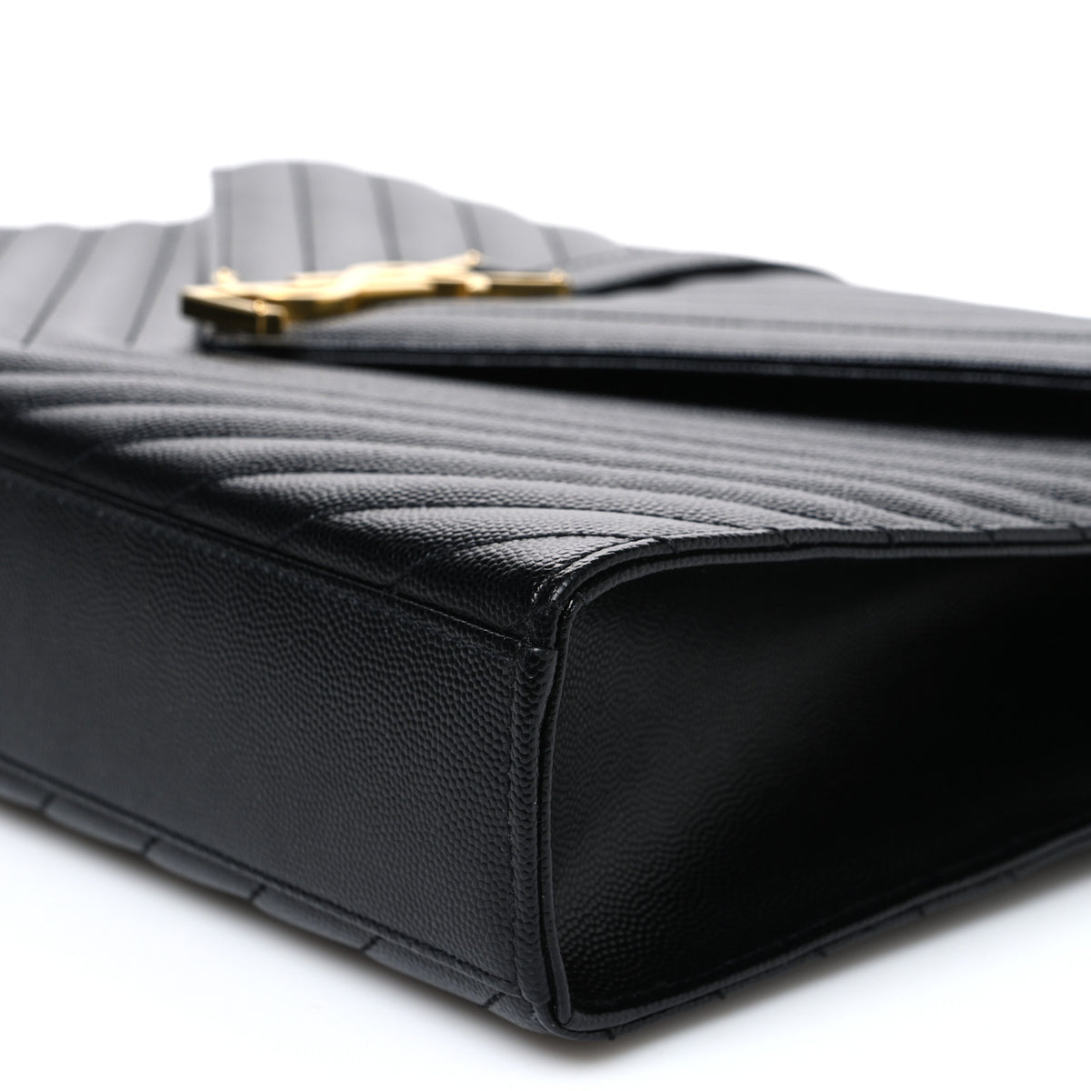 Grain De Poudre Matelasse Chevron Large Monogram Satchel Black