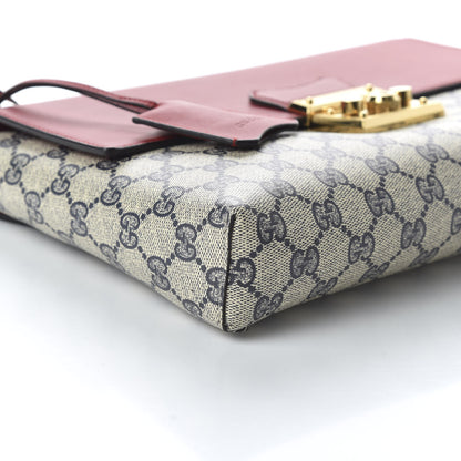Gucci GG Supreme Monogram Calfskin Medium Padlock Shoulder Bag Beige Blue Hibiscus Red 6 of 10