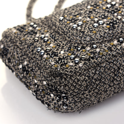 Chanel Crystal Tweed Quilted Medium Single Flap Black 10 of 11