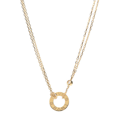 Cartier 18K Yellow Gold 2 Diamond LOVE Necklace 1 of 6