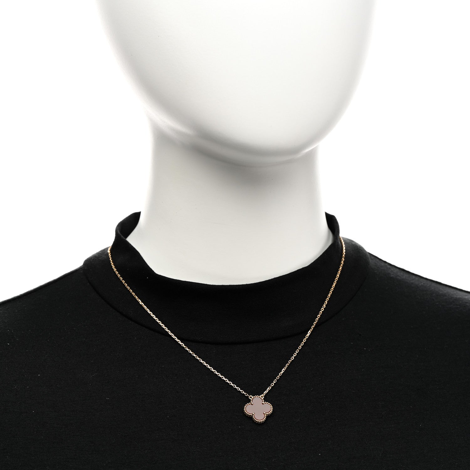 Van Cleef & Arpels 18K Yellow Gold Carnelian Vintage Alhambra Pendant Necklace 2 of 6