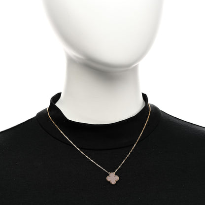 Van Cleef & Arpels 18K Yellow Gold Carnelian Vintage Alhambra Pendant Necklace 2 of 6