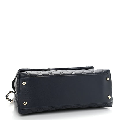 Chanel Caviar Quilted Small Coco Handle Flap Navy 4 of 11