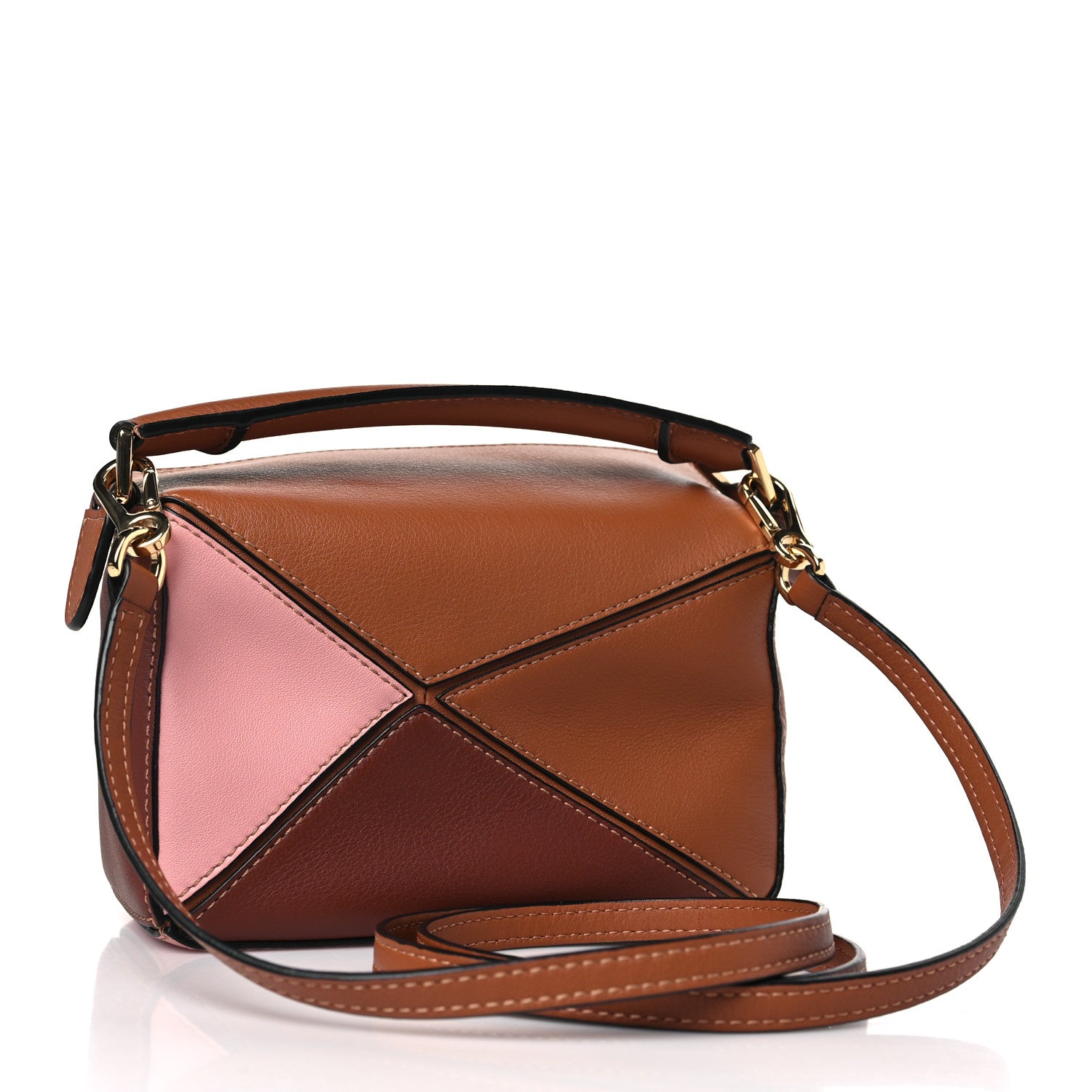 Loewe Calfskin Mini Puzzle Bag Tan Medium Pink 3 of 8