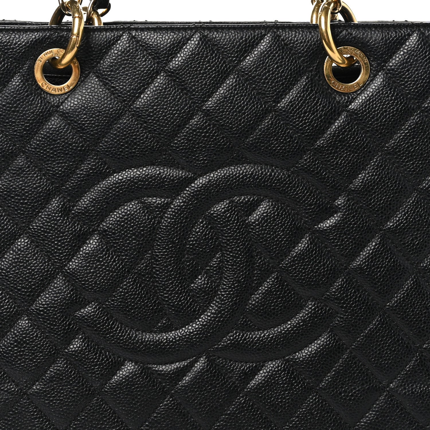 Chanel Caviar Quilted Grand Shopping Tote GST Black 10 of 12
