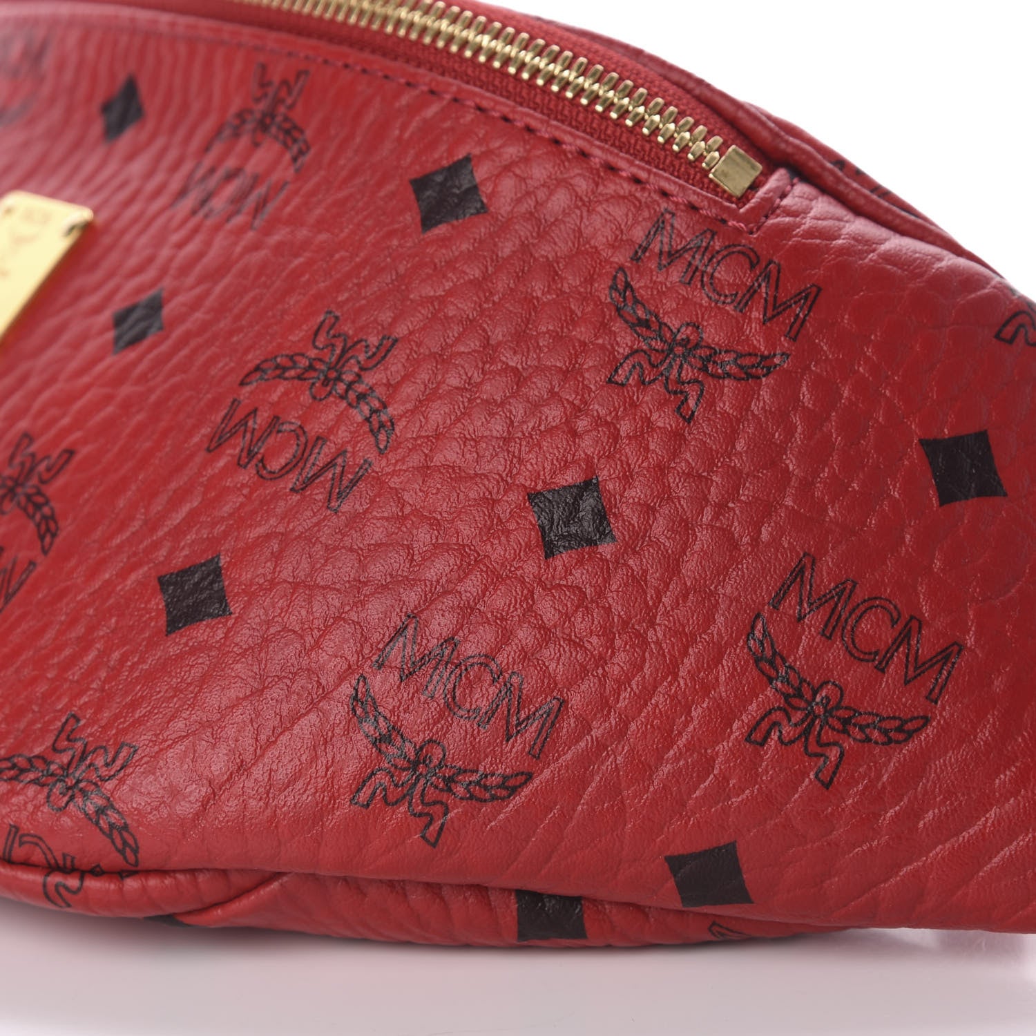 MCM Visetos Small Stark Belt Bag Ruby Red 8 of 9