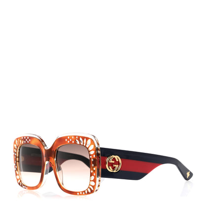 Gucci Acetate Crystals Web Square Frame GG3862/S Sunglasses Brown 1 of 8