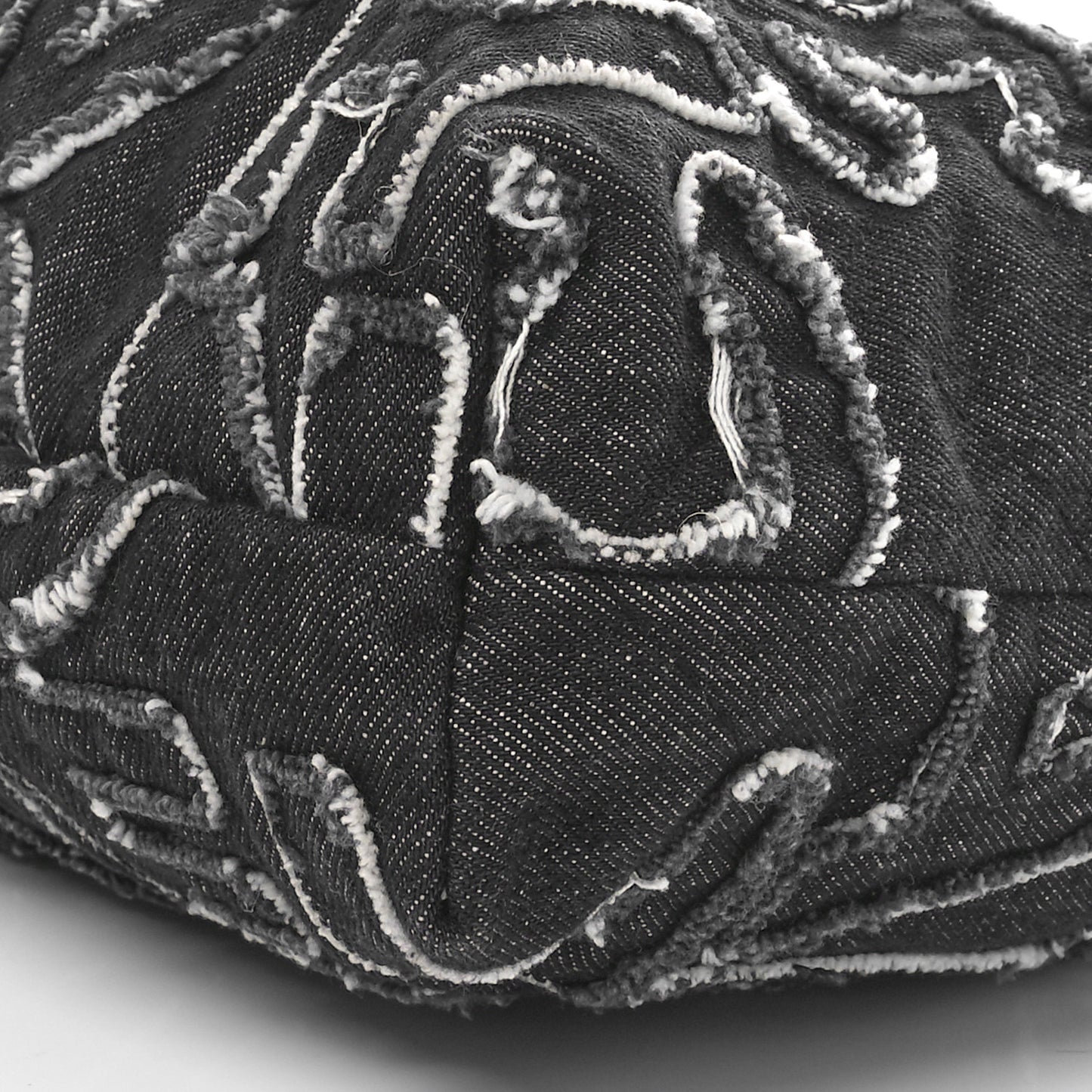 Denim Patchwork Quilted Chanel 22 Black