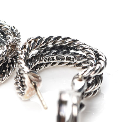 David Yurman Sterling Silver Diamond Crossover X Earrings 4 of 4