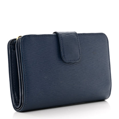 Prada Vitello Move Metal Compact Wallet Bleuette 3 of 8