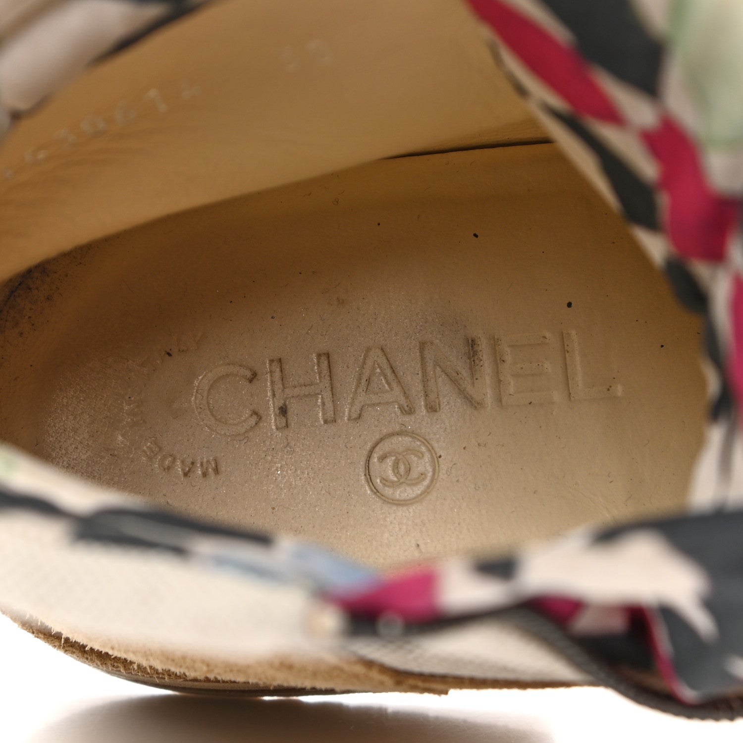 Chanel Toile Suede Calfskin CC Lace Up Short Boots 38 Light Beige 7 of 10