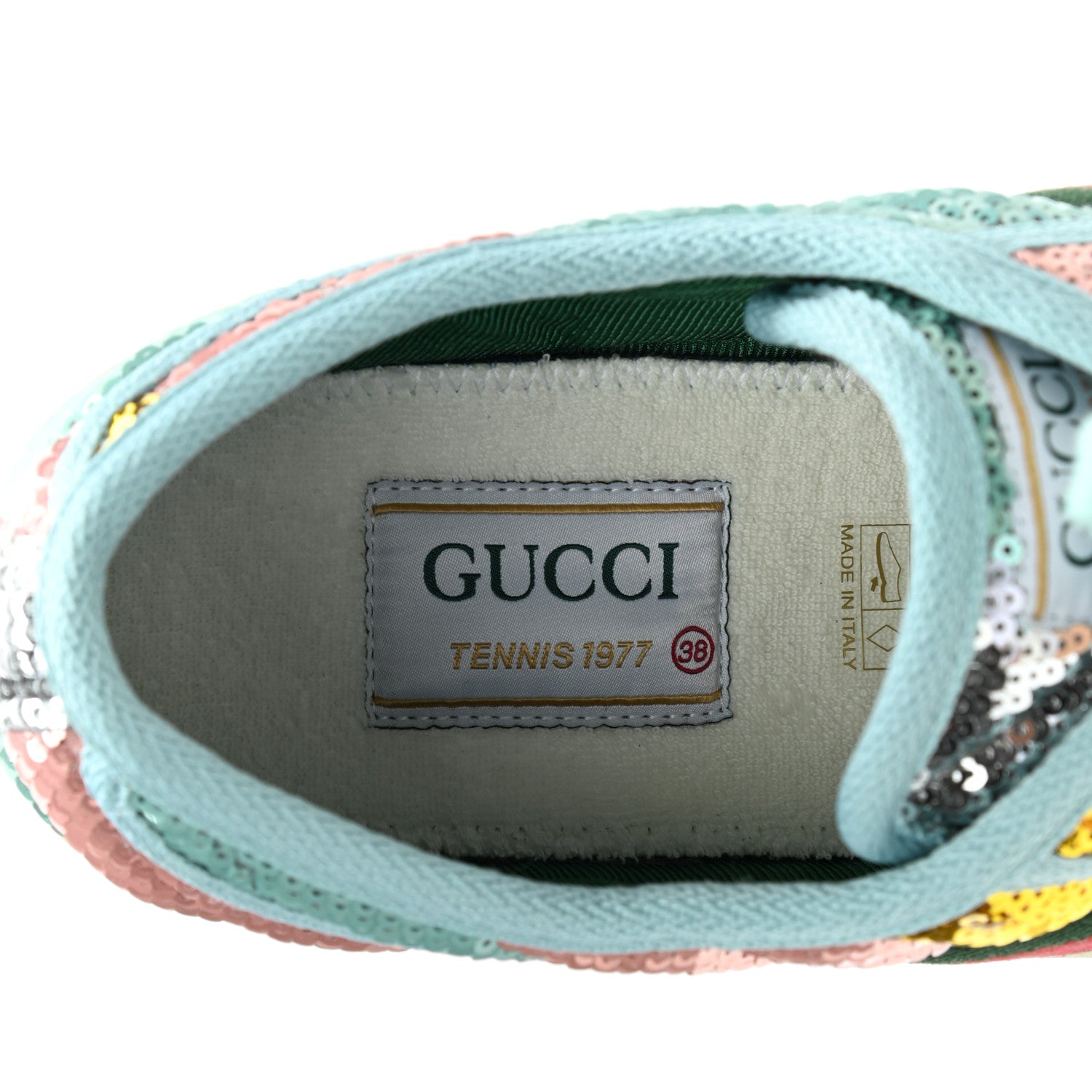Gucci Sequin Web Matelasse Womens 1977 Tennis Sneakers 38 Multicolor 7 of 9