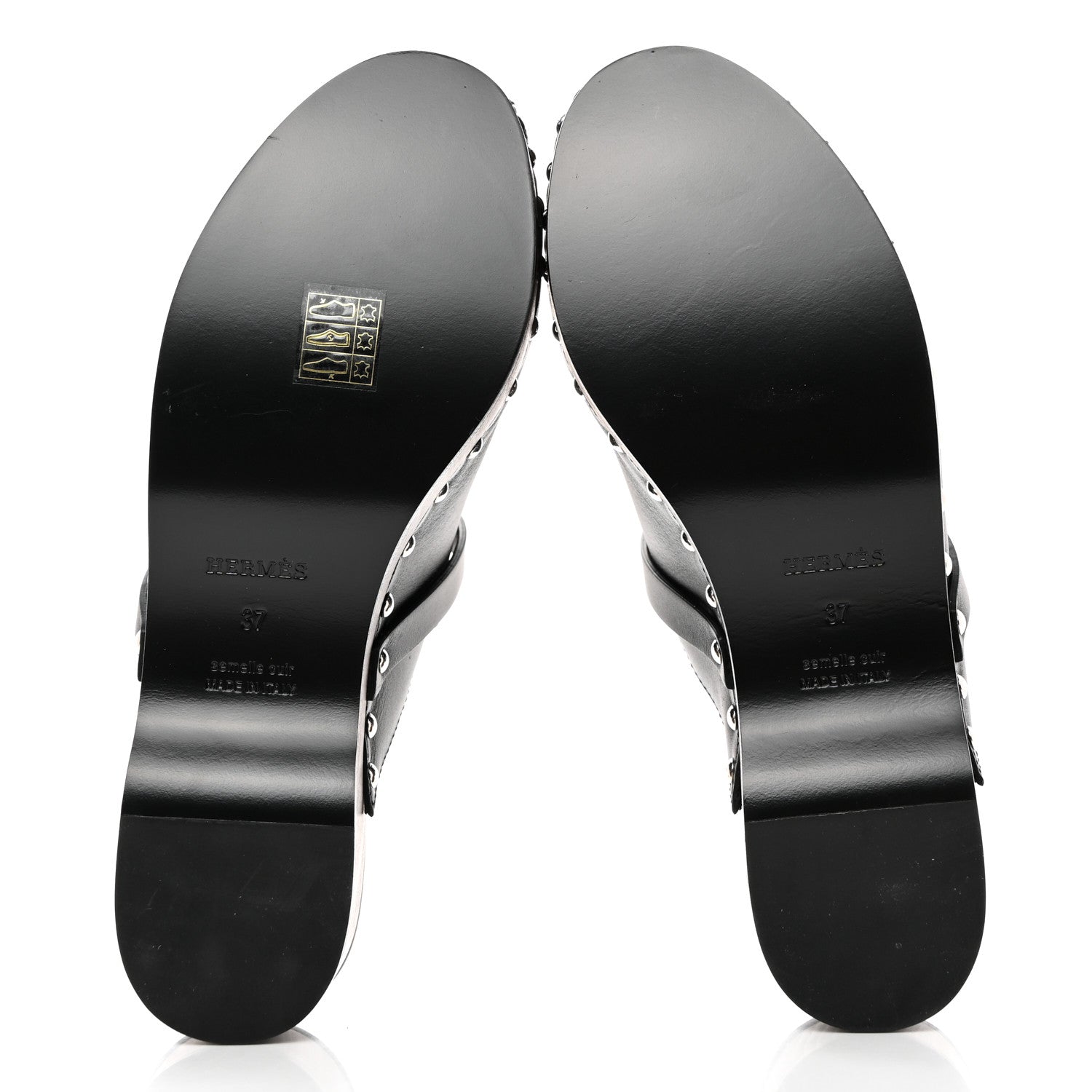 Hermes Calfskin Carlotta Mules 37 Black 5 of 9