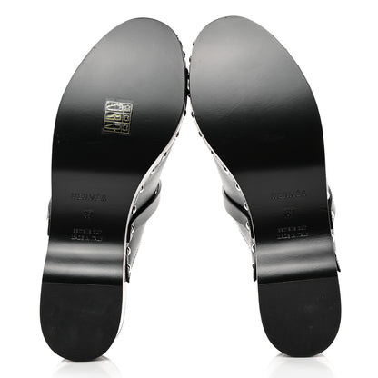 Hermes Calfskin Carlotta Mules 37 Black 5 of 9